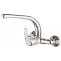 DP Grifería GPA001 Grifo monomando de pared alto tubo Manzanilla (11 cm)- Plateado